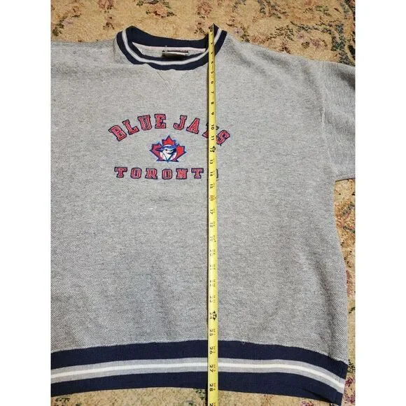 Vtg 90s Toronto Blue Jays MLB Pullover Crewneck Sweatshirt Embroidered Size XL - Picture 5 of 6